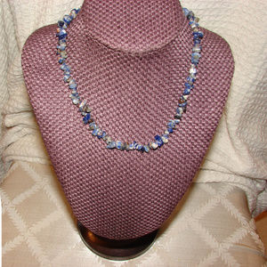 Blue Stone Necklace w/Earrings